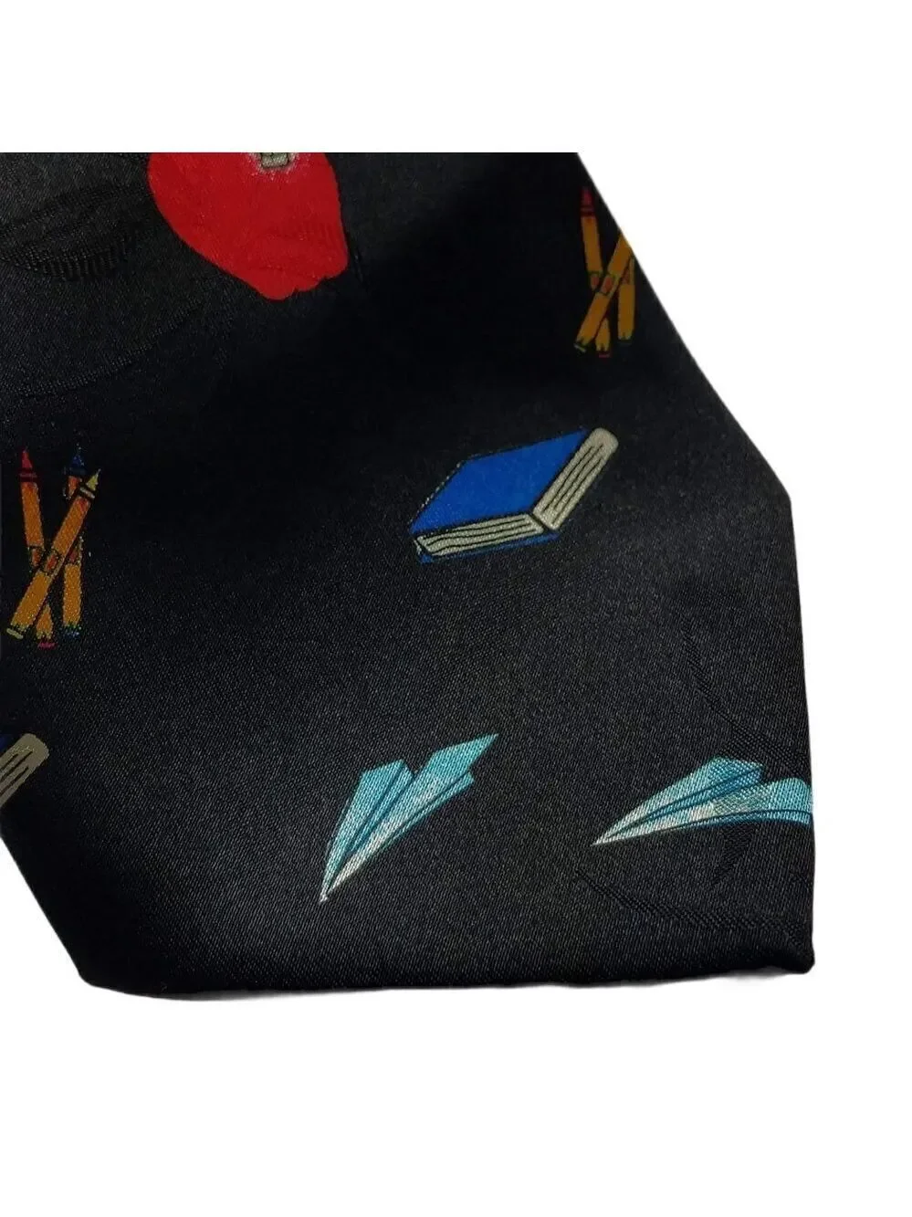 Rogers Necktie School Books Pencils Apples